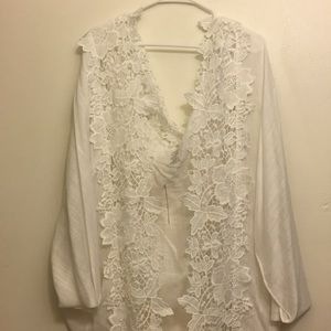 BRAND NEW White Lace Lined Swimsuit Coverup